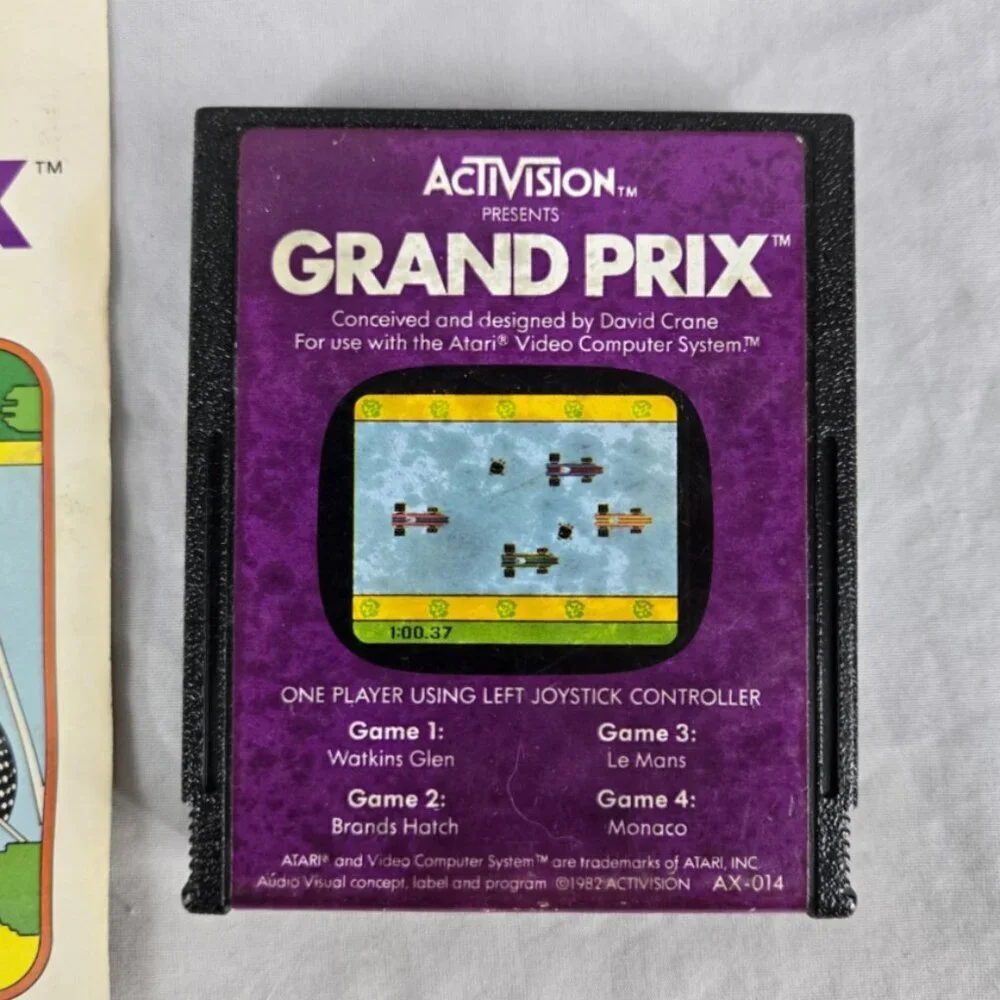 Grand Prix Atari 2600 1982 Activision With Manual Vintage Video Game